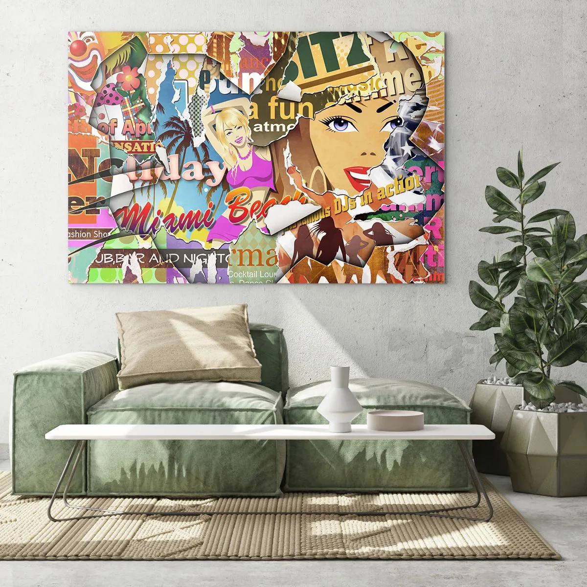 Quadro em vidro - Flashbacks das férias - 120x80 cm
