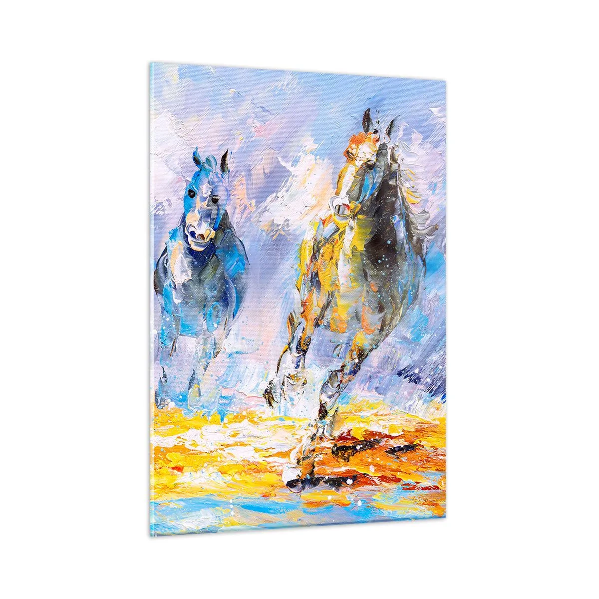 Quadro em vidro - Galopando através do brilho - 50x70 cm
