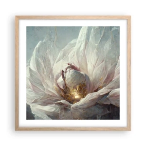 Pôster com moldura de carvalho claro - Floresce uma vez a cada cem anos - 50x50 cm