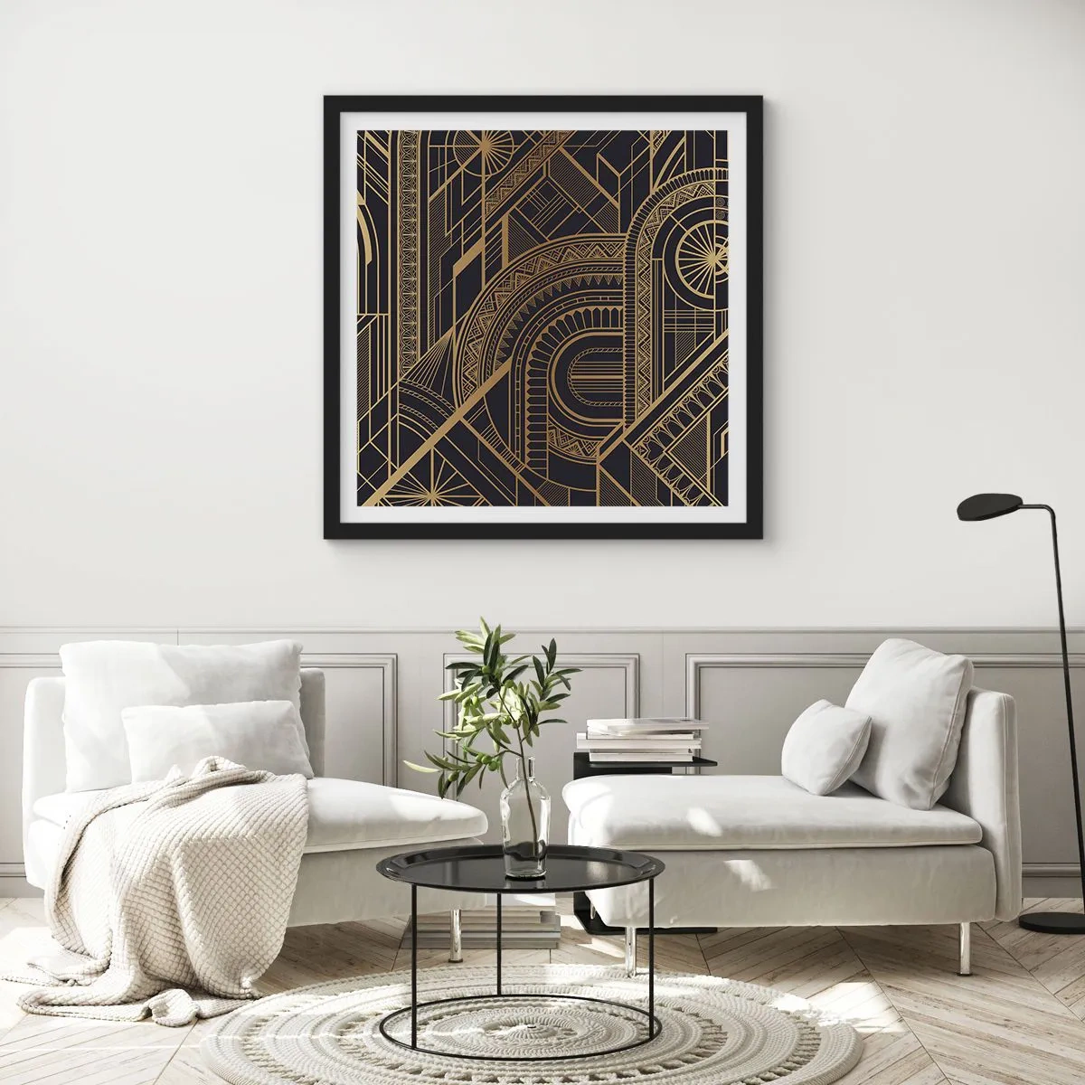 Pôster com moldura preta - Conceitos, ideias, planos - 50x50 cm