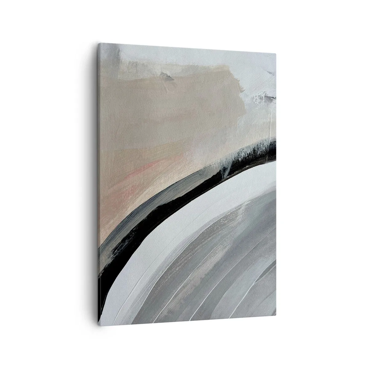 Quadro em tela - Composição: arco preto e cinza - 50x70 cm
