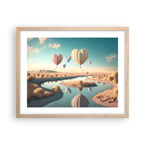 Pôster com moldura de carvalho claro - O amor permite se reerguer - 50x40 cm