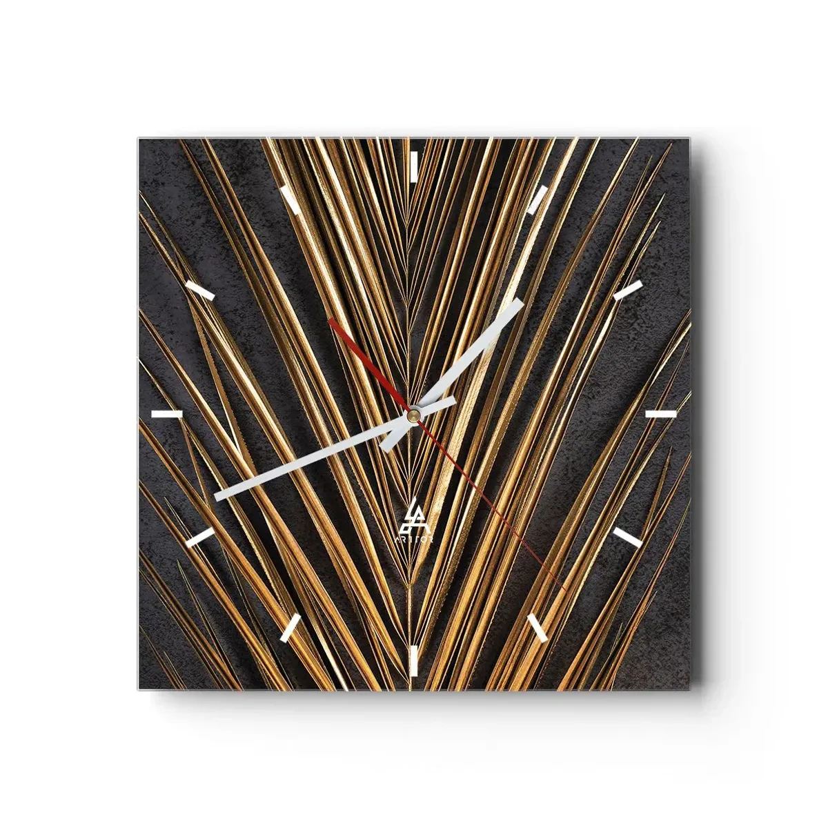 Relógio de parede - Relógio em vidro - Ouro dos trópicos - 30x30 cm