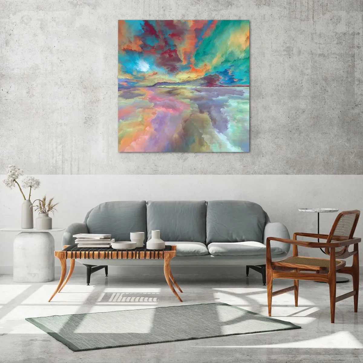 Quadro em vidro - Dois Céus - 30x30 cm