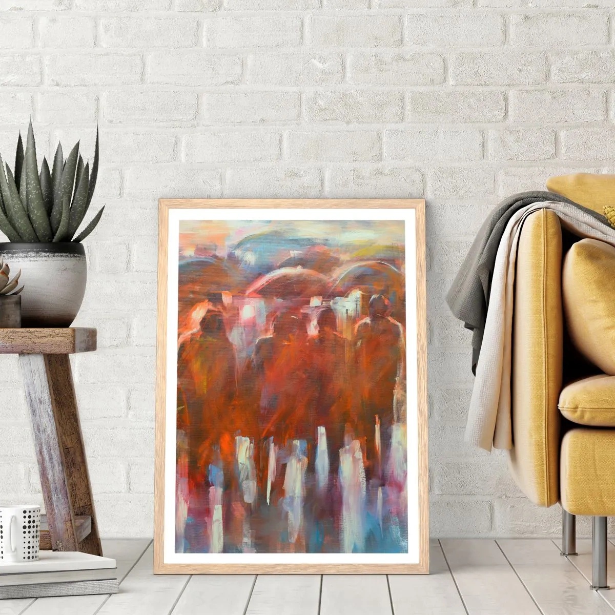 Pôster com moldura de carvalho claro - Iguais na chuva e no nevoeiro - 50x70 cm