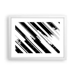 Pôster em moldura branca - Uma composição intensa e dinâmica - 40x30 cm