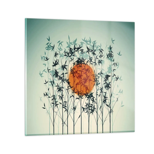 Quadro em vidro - Sol japonês - 70x70 cm