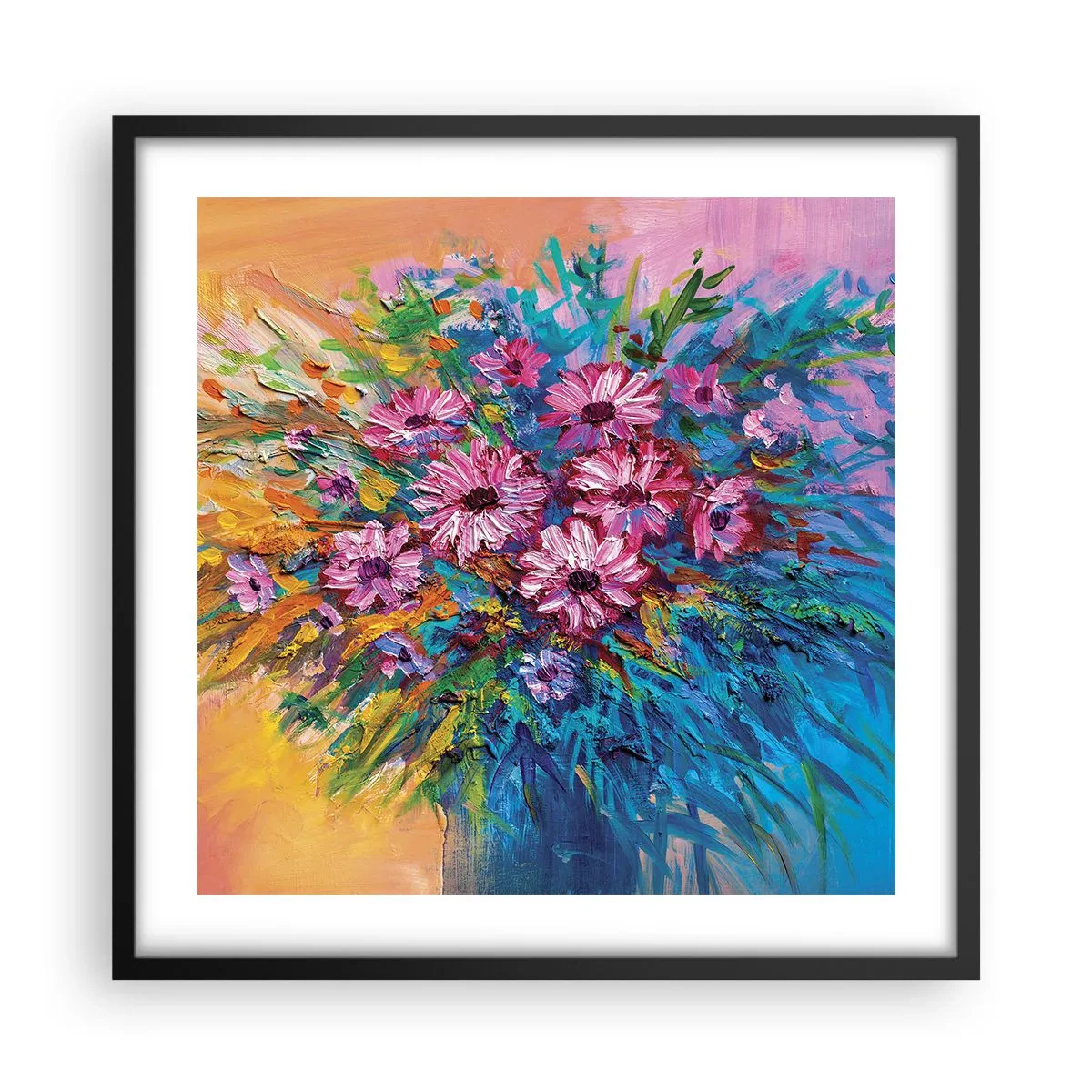 Pôster com moldura preta - A energia da vida - 50x50 cm