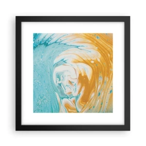 Pôster com moldura preta - Vórtice em pastel - 30x30 cm