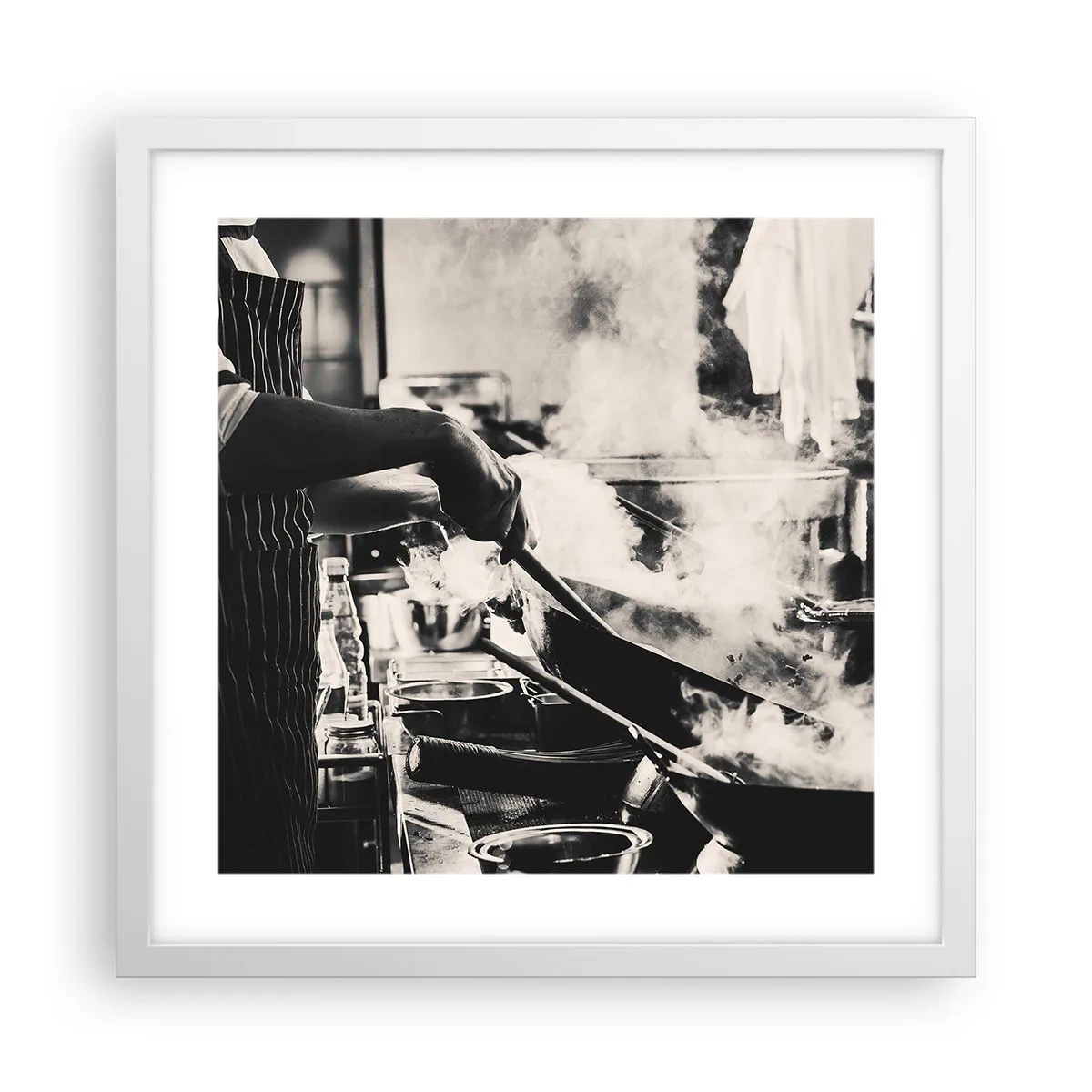 Pôster em moldura branca - Alquimia de sabores - 40x40 cm