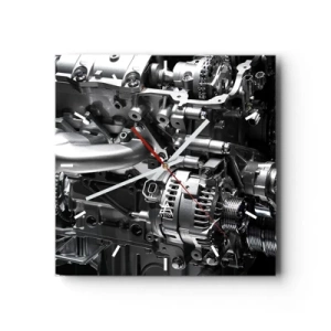 Relógio de parede - Relógio em vidro - Aço, belo, forte - 40x40 cm