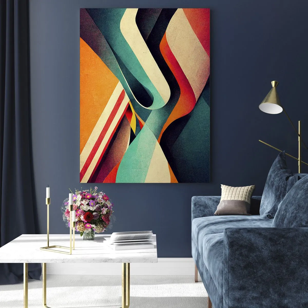 Quadro em vidro - Composição intensa - 50x70 cm