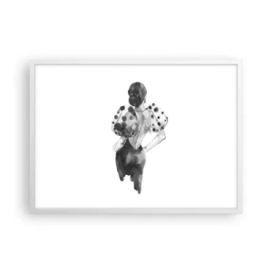 Pôster em moldura branca - Ela passou por aqui - 70x50 cm