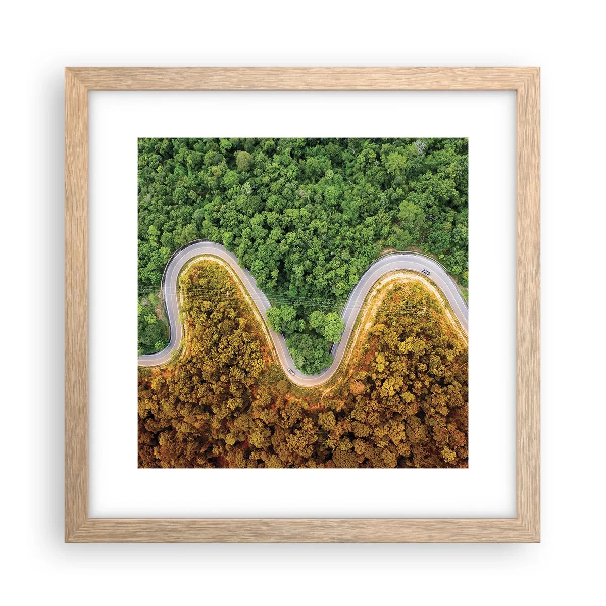 Pôster com moldura de carvalho claro - Fronteiras e descobertas - 30x30 cm