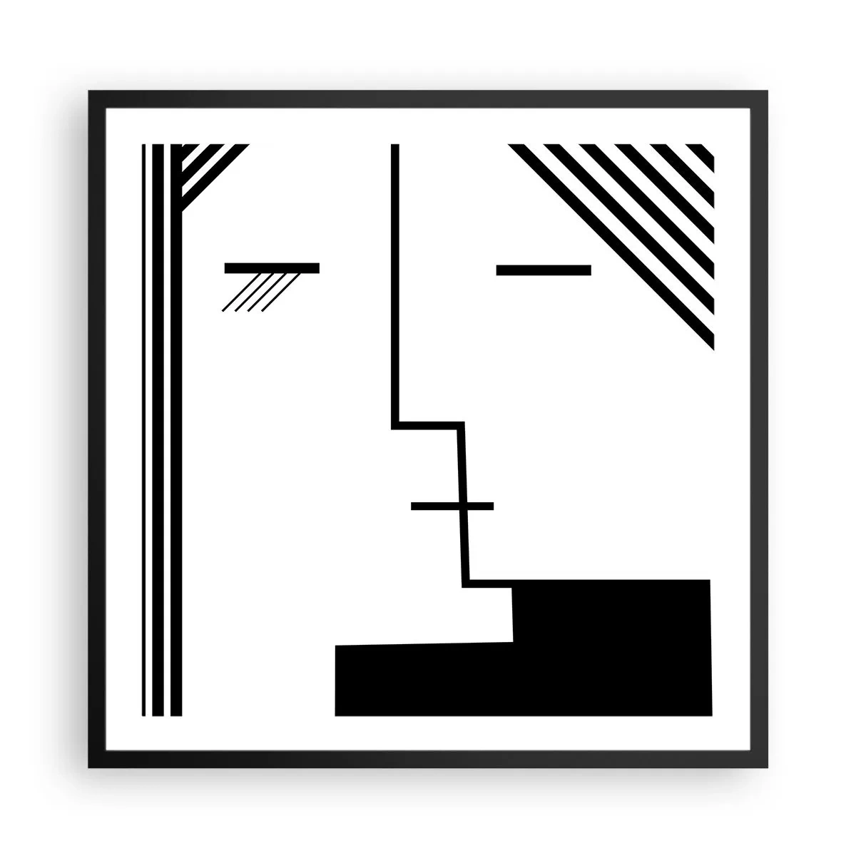 Pôster com moldura preta - Apenas um beijo - 60x60 cm