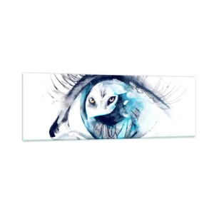 Quadro em vidro - Cara a cara com o selvagem - 90x30 cm