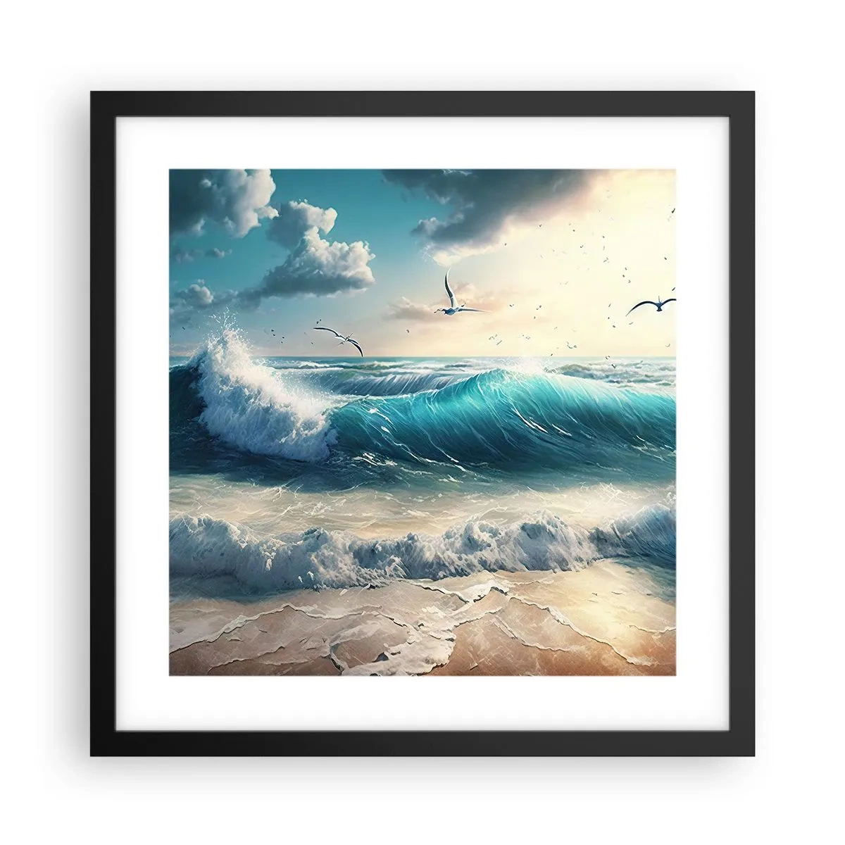 Pôster com moldura preta - Cantarola apenas para si - 40x40 cm