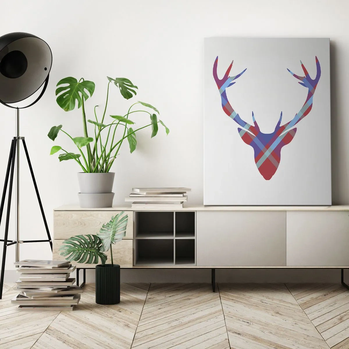 Quadro em tela - Veado escocês - 50x70 cm