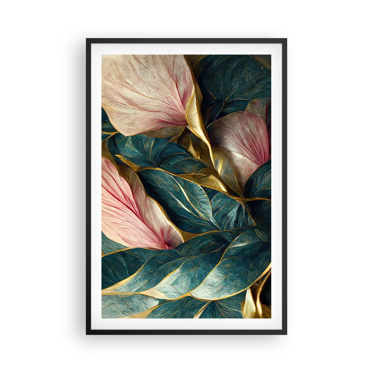 Pôster com moldura preta - Elegância e estilo naturais - 61x91 cm