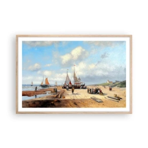 Pôster com moldura de carvalho claro - Pós-caça bem-sucedida - 91x61 cm