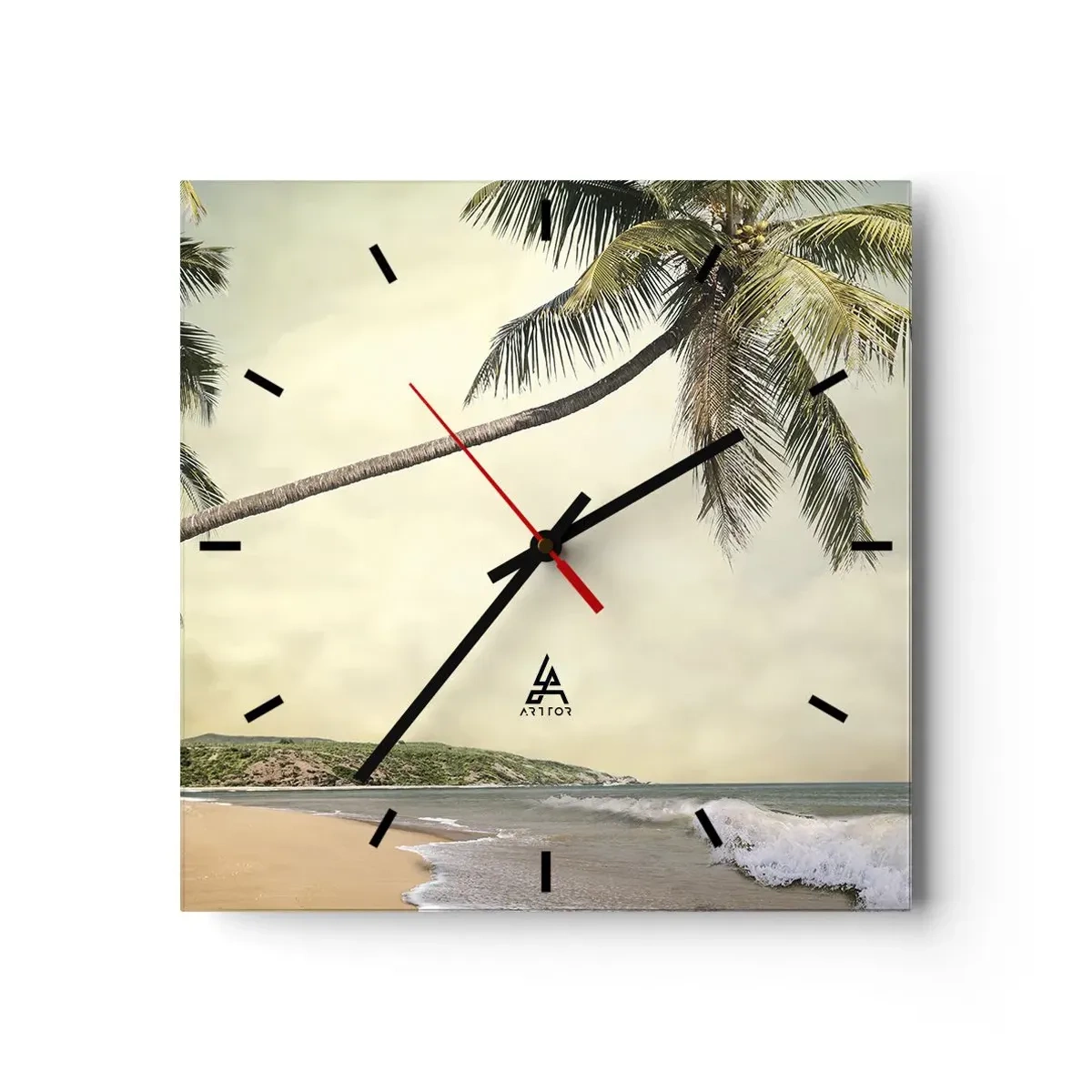 Relógio de parede - Relógio em vidro - Sonho tropical - 30x30 cm