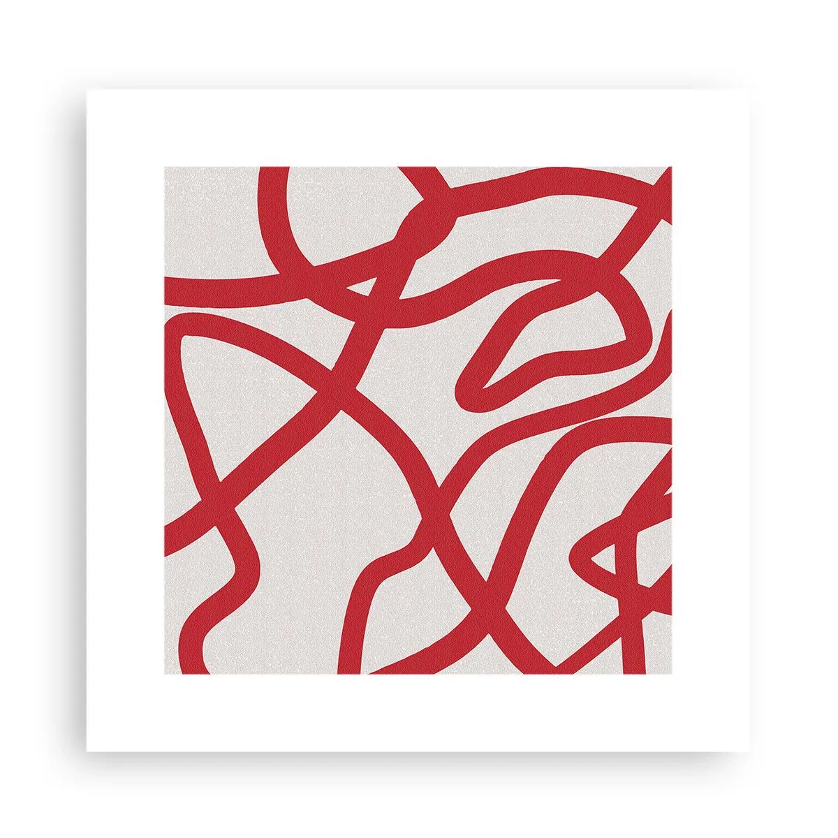 Pôster - Vermelho em branco - 30x30 cm