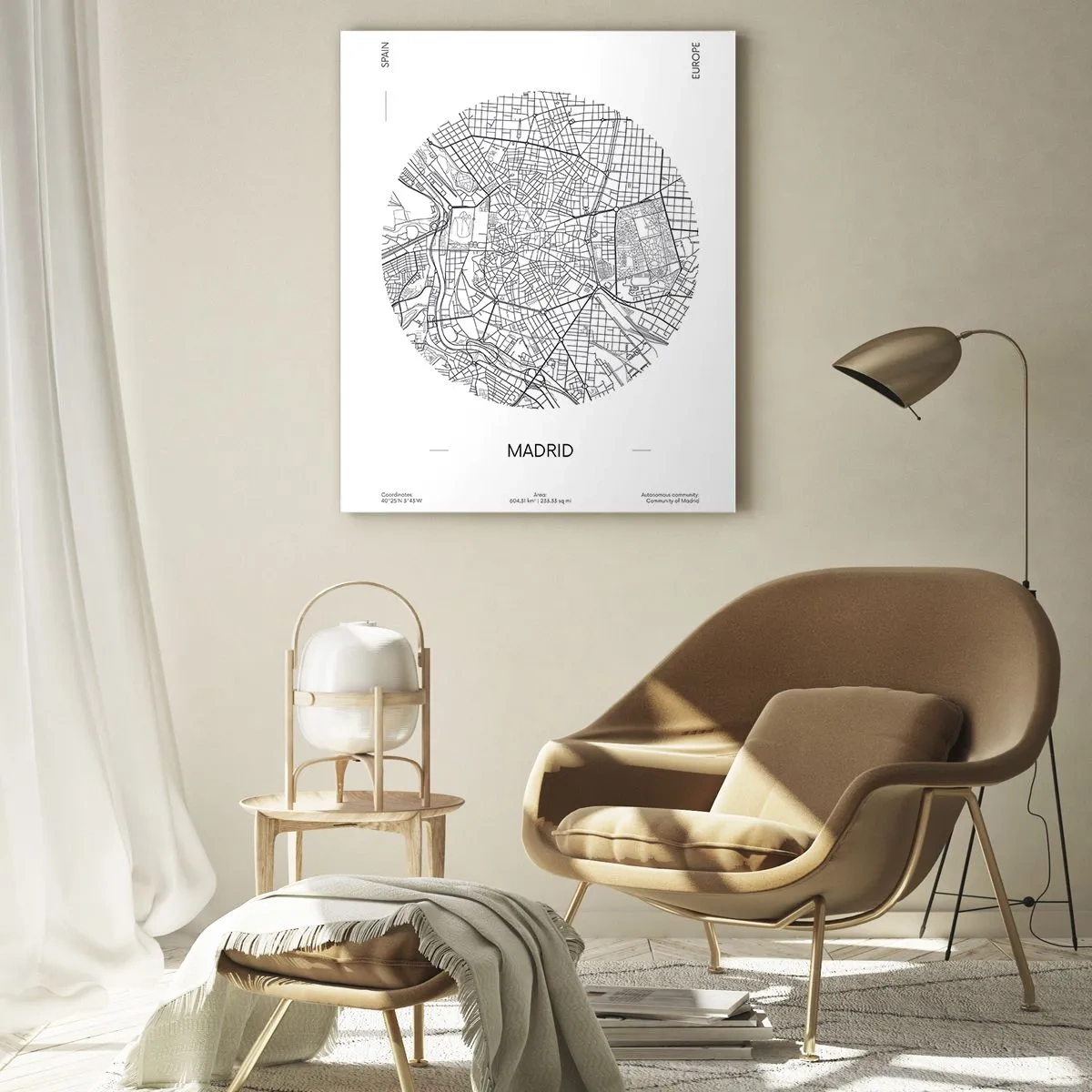 Quadro em vidro - Anatomia de Madri - 50x70 cm