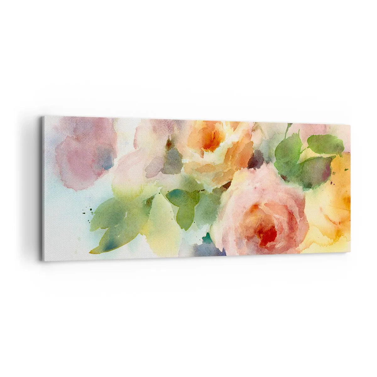 Quadro em tela - Delicado como uma aquarela - 100x40 cm