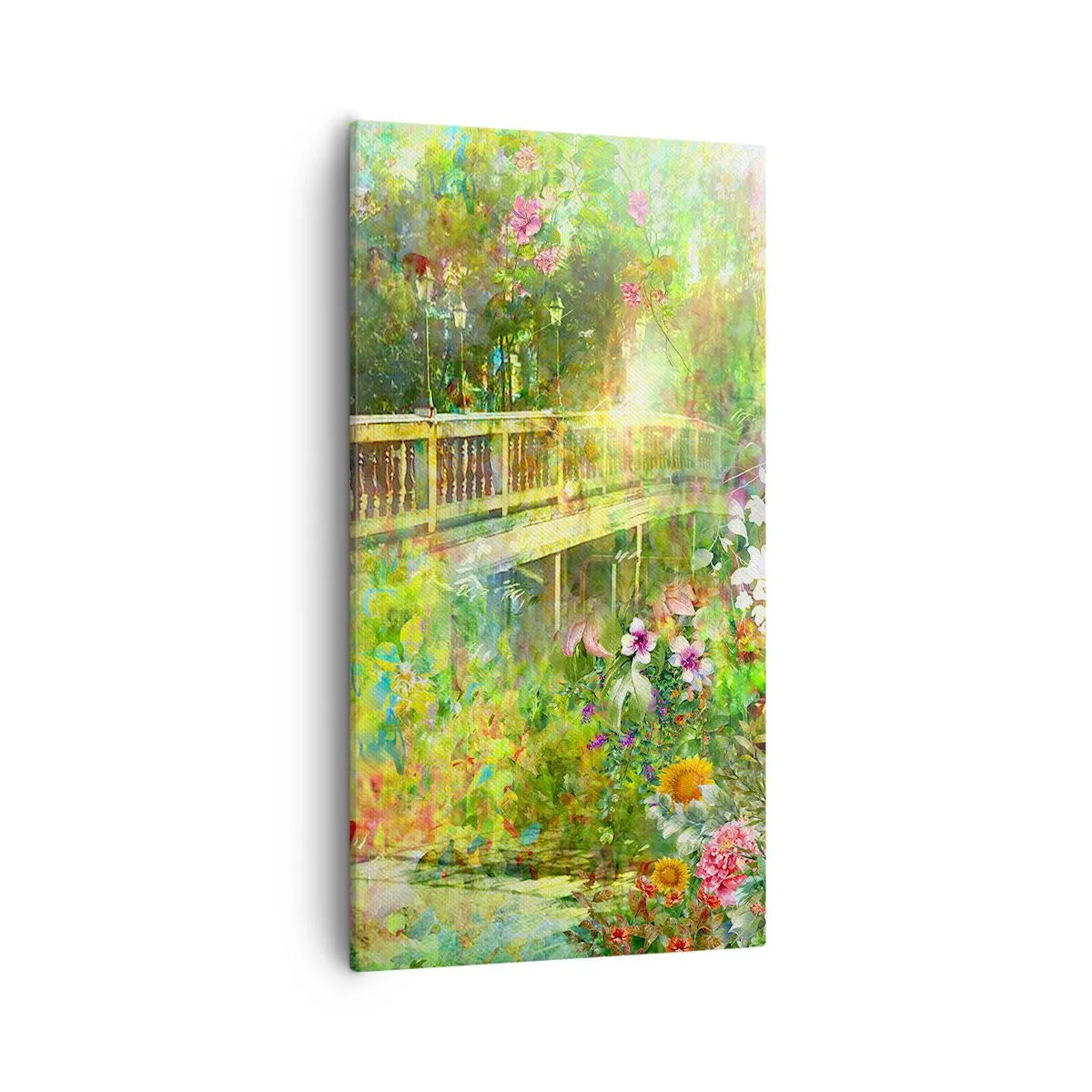Quadro em tela - A ponte dos suspiros da primavera - 55x100 cm