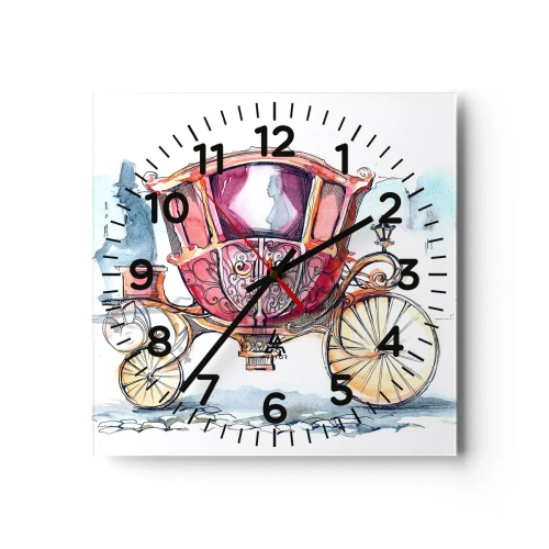 Relógio de parede - Relógio em vidro - Para um casamento ou para um baile? - 40x40 cm