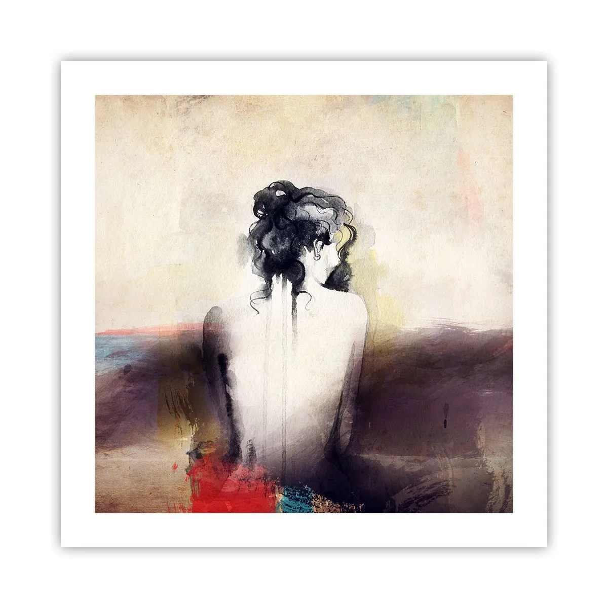 Pôster - Linhas suaves, formas ovais - 50x50 cm