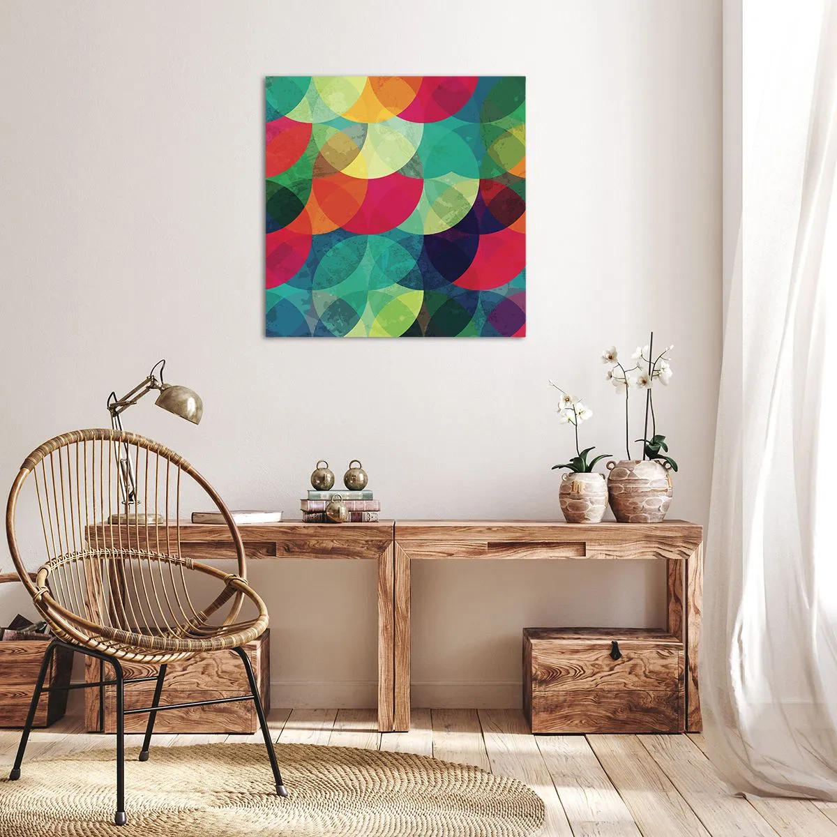 Quadro em tela - Ascensão às cores - 60x60 cm