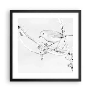 Pôster com moldura preta - Manhã de inverno - 40x40 cm