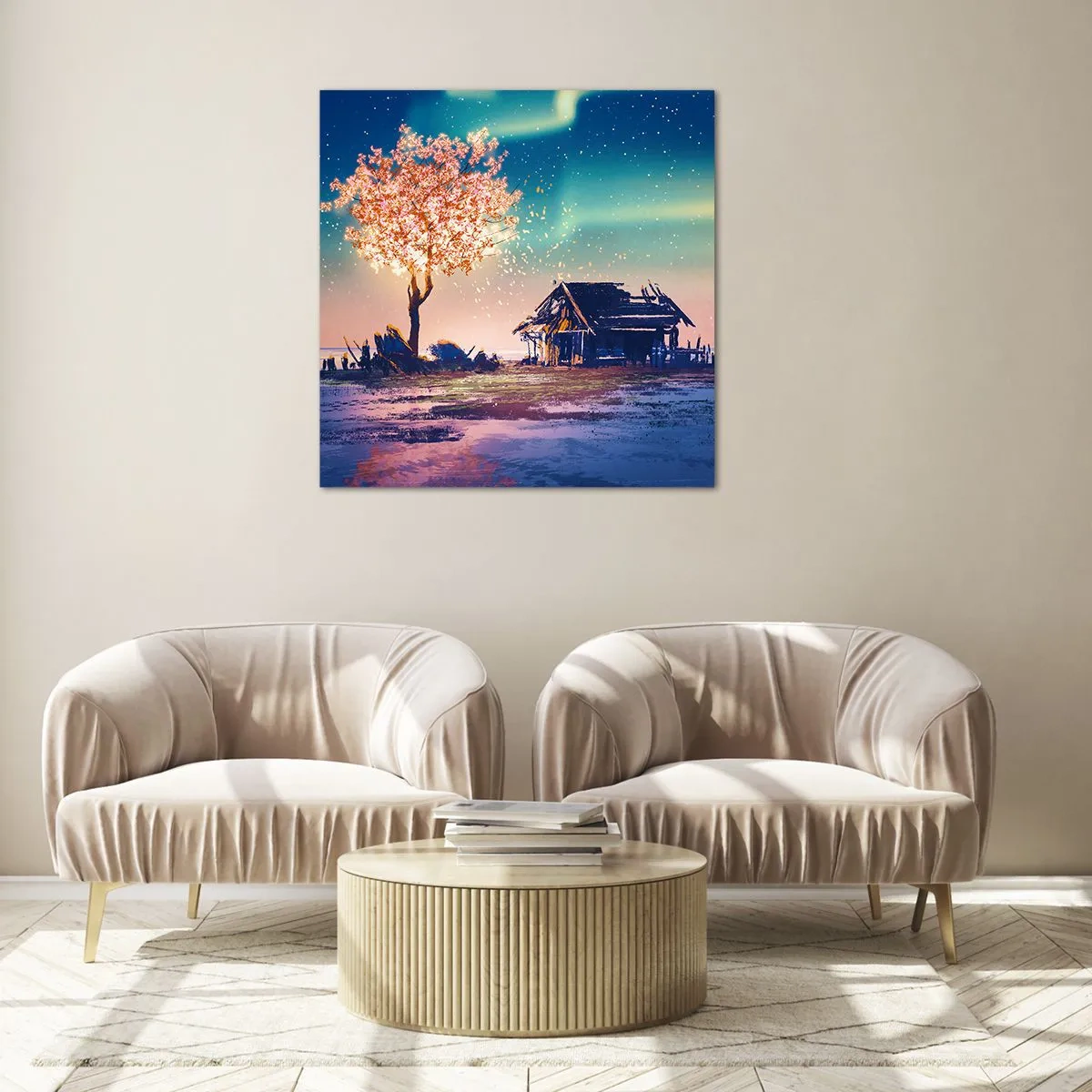 Quadro em vidro - A natureza não passa - 60x60 cm