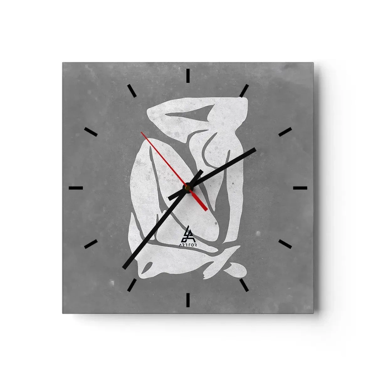 Relógio de parede - Relógio em vidro - Nos pensamentos - 30x30 cm