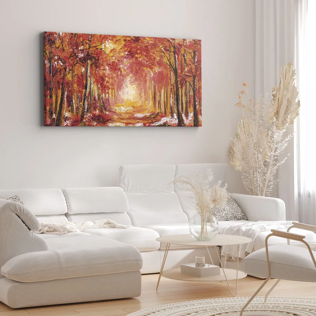 Quadro em tela - Floresta de cobre - 100x40 cm
