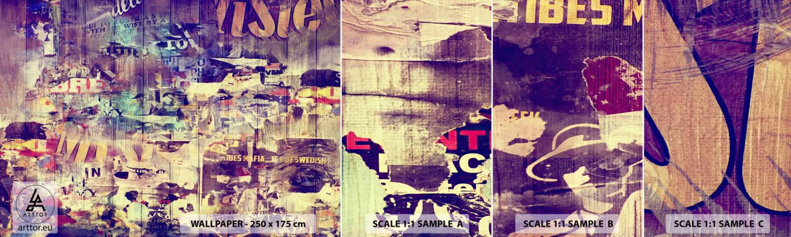 Amostra de Papel de Parede Standard Eco - E isso é tudo o que resta - Grafite, Mural, Gráficos - 100x30 cm