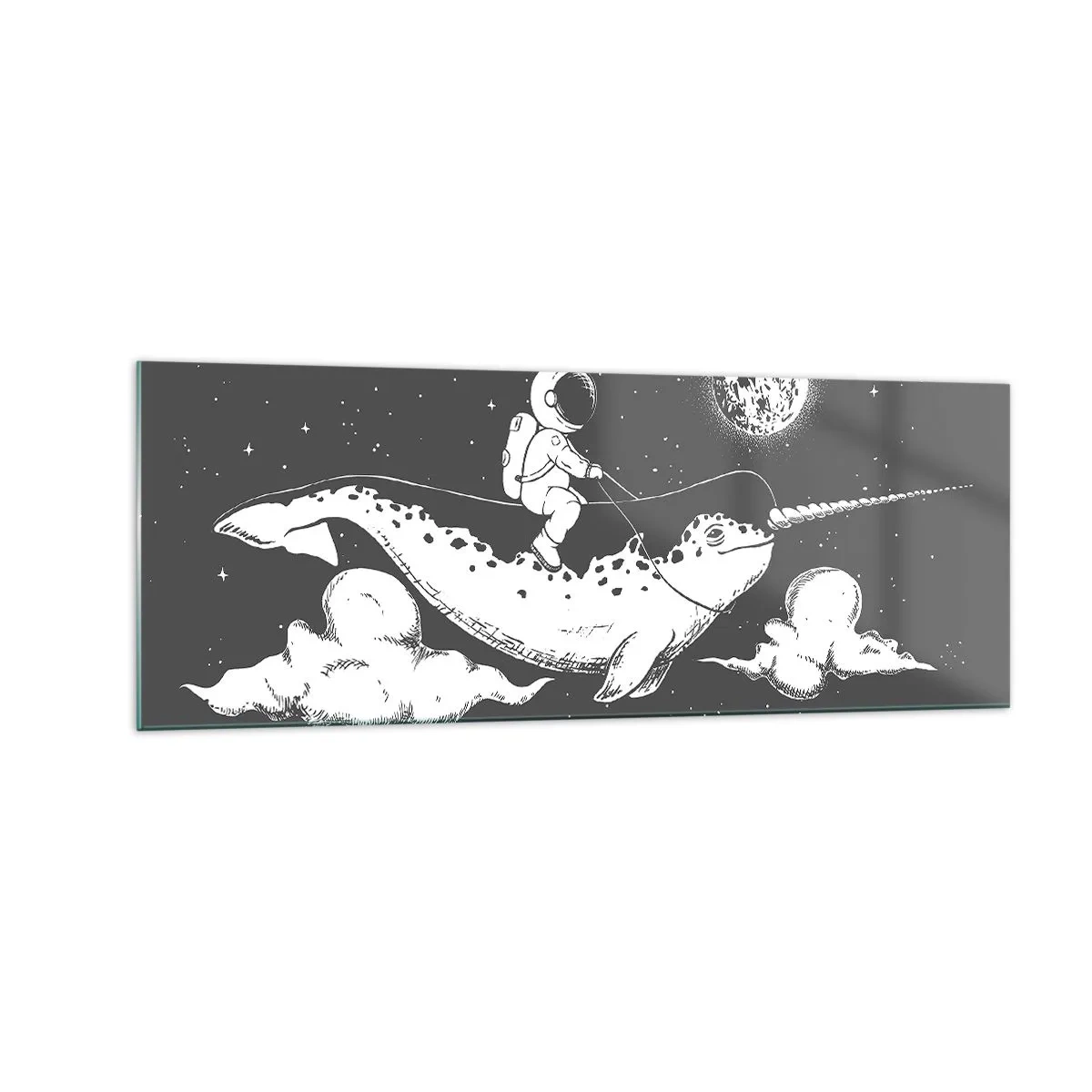 Quadro em vidro - Cavaleiro Espacial - 140x50 cm