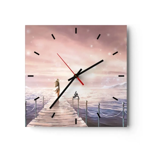 Relógio de parede - Relógio em vidro - À luz de um sonho - 30x30 cm