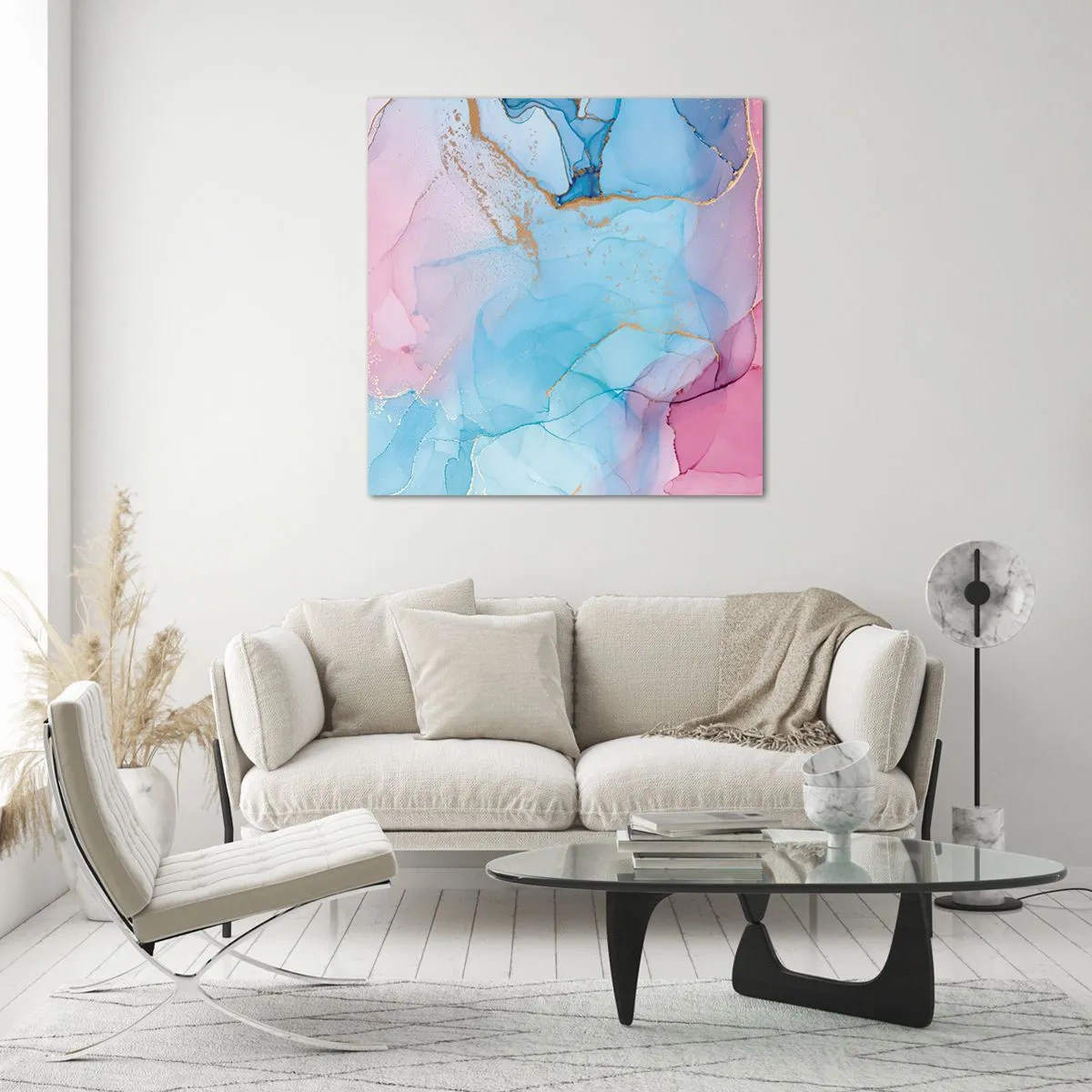 Quadro em vidro - Encontro e difusão - 60x60 cm