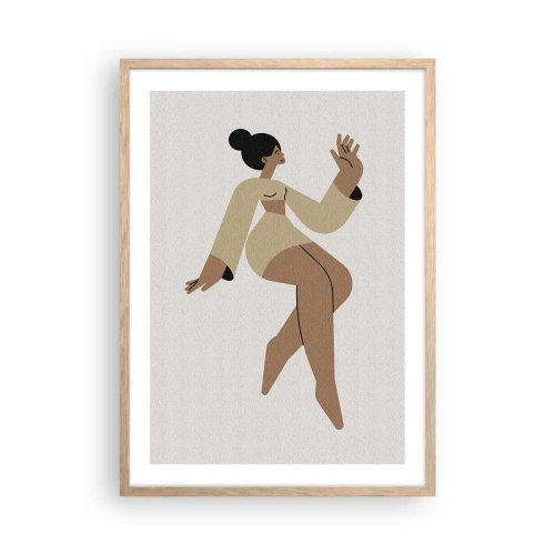 Pôster com moldura de carvalho claro - Uma forma graciosa - 50x70 cm