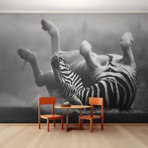 Papel de Parede Premium Sand - Vai dar zebra - Animais, Costelas, Natureza - 400x280 cm