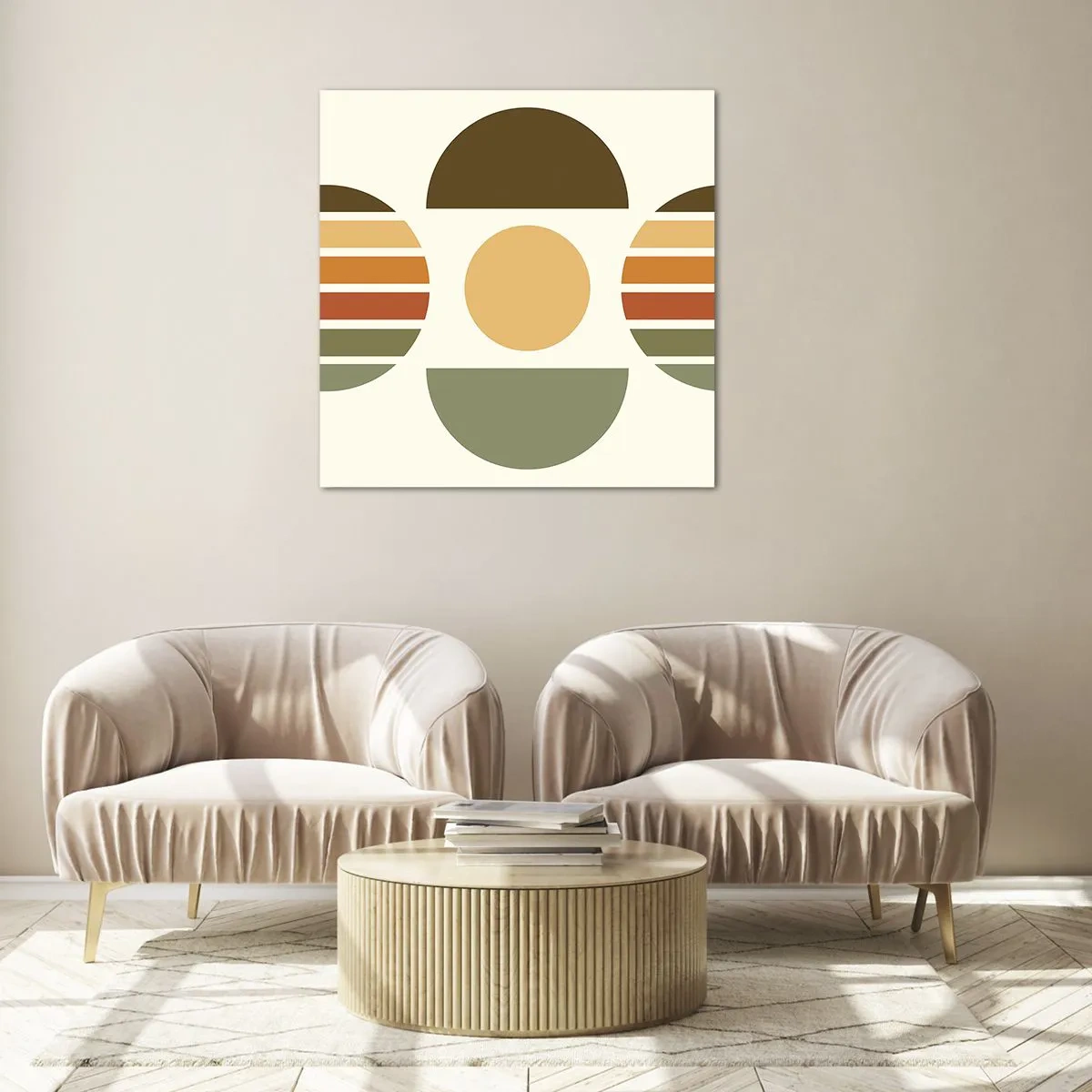 Quadro em vidro - Em tons terrosos - 30x30 cm
