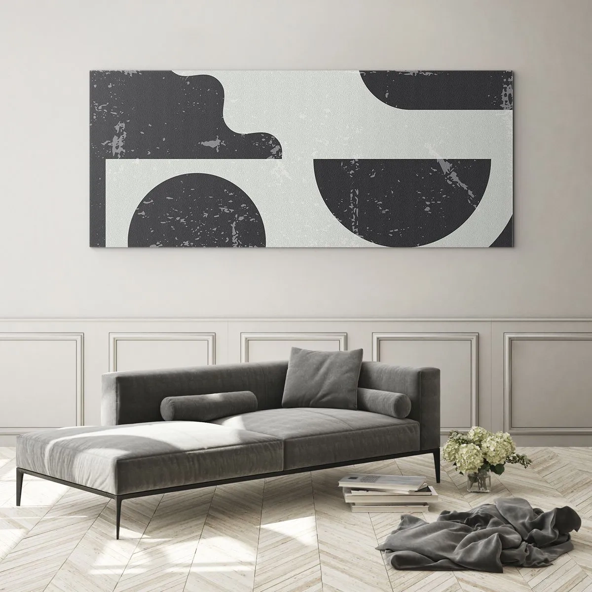 Quadro em vidro - Composição acima e abaixo - 100x40 cm
