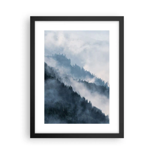 Pôster com moldura preta - Misticismo das montanhas - 30x40 cm