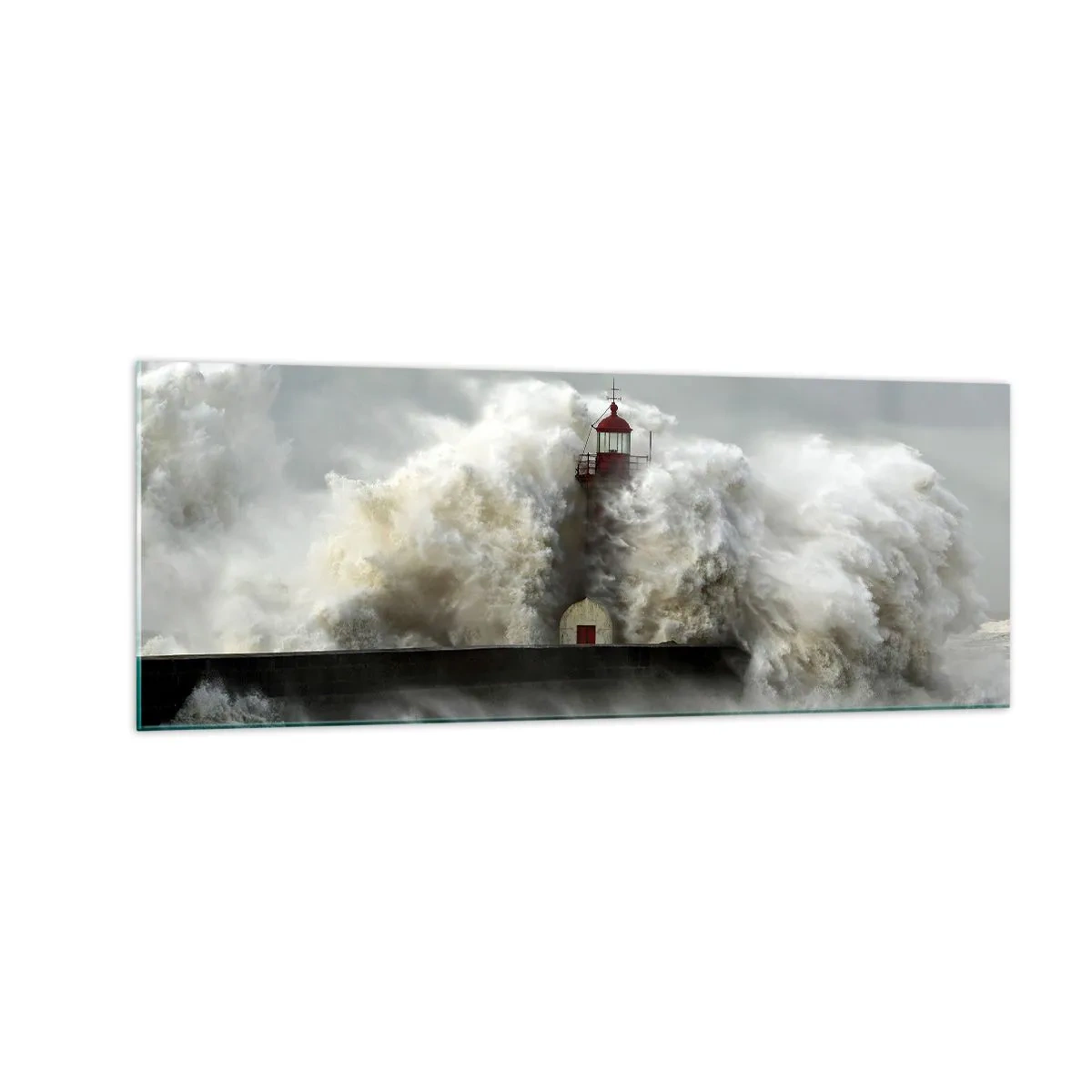 Quadro em vidro - A ira do oceano - 140x50 cm