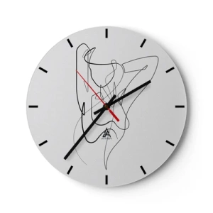 Relógio de parede - Relógio em vidro - Silhueta feminina abstrata em uma linha minimalista - 30x30cm - Que tipo de pessoa é realmente... - Decoração de parede moderna para a sala de estar, cozinha e quarto ARTTOR