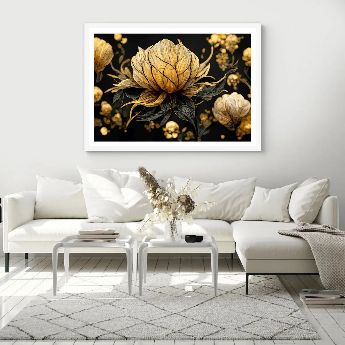 Pôster em moldura branca - Fragilidade sutil - 70x50 cm