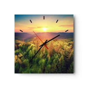 Relógio de parede - Relógio em vidro - Picos e cumes - 30x30 cm