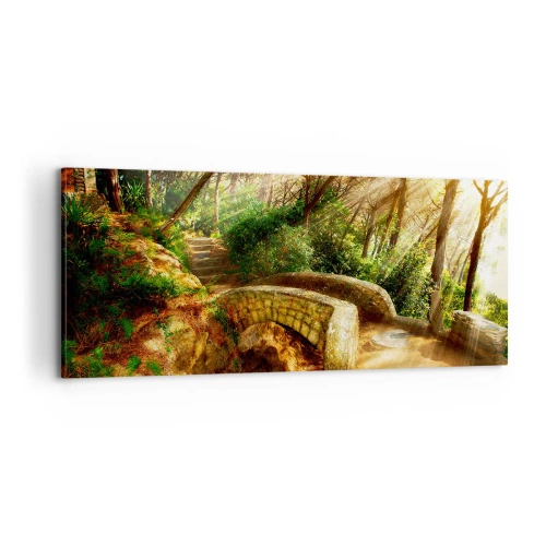 Quadro em tela - Direto da ponte para a floresta de contos de fadas - 100x40 cm